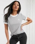 Adidas Originals 3 Stripe T-shirt i grå