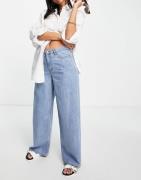 Vila - Højtaljede jeans med vide ben i lyseblå denim