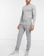Topman - Ternede skinny-habitbukser i grå