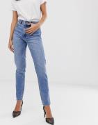 Mor-jeans med høj talje med effekt fra syrevask fra Vero Moda-Blå