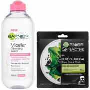 Garnier Micellar Water Sensitive Skin and Hydrating Face Sheet Mask for Enlarged Pores Kit Exclusive