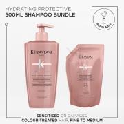 Kérastase Chroma Absolu Refillable Shampoo and Refill Pouch Duo for Medium-Thick Colour Treated Hair with Hyaluronic Acid 500ml