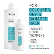 NIOXIN Scalp and Hair Thickening System 3 Conditioner for Coloured Dry and Damaged Hair with Light Thinning 1L