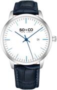 So & Co New York Herreur 5521.3 Madison Hvid/Læder Ø40 mm