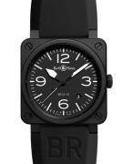 Bell & Ross Herreur BR0392-BL-CE BR 03-92 Sort/Gummi Ø42 mm