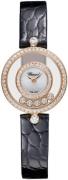 Chopard Dameur 203957-5214 Happy Diamonds Hvid/Læder Ø25.8 mm