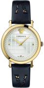 Versace Dameur VELV00420 Medusa Sølvfarvet/Læder Ø37 mm