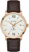 Bulova Herreur 97B225 Hudson Sølvfarvet/Læder Ø39 mm