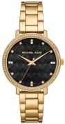 Michael Kors Dameur MK4593 Pyper Sort/Guldtonet stål Ø39 mm