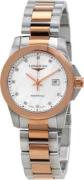 Longines Dameur L3.376.3.88.7 Conquest Ladies Hvid/Rosaguldtonet