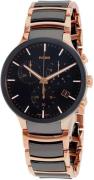 Rado Herreur R30187172 Centrix Sort/Rosaguldtonet stål Ø40 mm