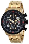 Invicta Herreur 17206 Aviator Sort/Guldtonet stål Ø48 mm