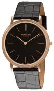 Stührling Original Herreur 601.3345K1 Sort/Læder Ø38 mm