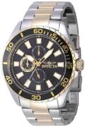 Invicta Herreur 47557 Pro Diver Sort/Gul guldtonet stål Ø46 mm