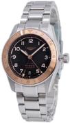 Longines Herreur L3.803.5.53.6 Spirit Zulu Time Sort/Stål Ø39 mm