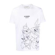 Grafisk Print T-shirt Hvid