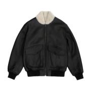 Vendbar Shearling Baseball Jakke