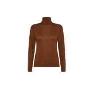 Turtleneckhals Sweater, Brun