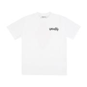 Hvid Bomuld Crossprint T-shirt