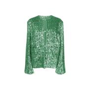 Mintgrøn Sequin Vest med Trapez Armhul