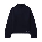 Blå Logo Turtleneck Sweater