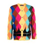 Stilfuld V-hals Diamantprint Cardigan