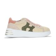 Beige og Grøn Rafia Sneakers - Rebel Kollektion