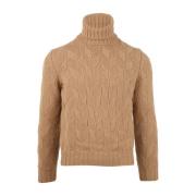 Vinter Varme: Rhombus Kameluld Rollneck Sweater