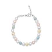 Women`s Pearl Bracelet with Faceted Amazonite