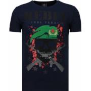 Skull Rebel Rhinestone - Herre T-shirt - 5776B
