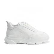 Hvide Læder Platform Sneakers