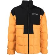 Orange Logo Cross Block Puffer Jakke