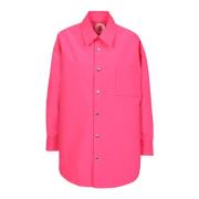 Flamingo Oversize Skjorte med Clic Krave