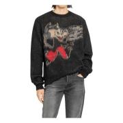 Sort Mohair Record Wolf Sweater