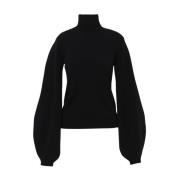 Strikvarer, Hyggelig og Stilfuld Højhalset Jersey Turtleneck Sweater