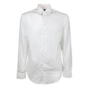 Hvid Slim Fit Skjorte med Italiensk Krave