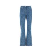 Printede Denim Boot-Cut Jeans