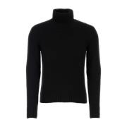 Sort cashmere-blend sweater til moderne mænd