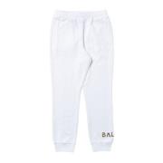 Hvide sporty bukser med elastisk talje