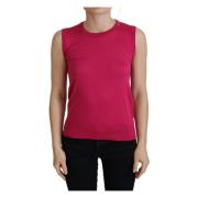 Pink Silke Vest Pullover Crewneck Tank Top