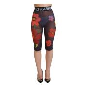 Smukke sorte blomstrede leggings