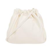 Lille hvidt læder bucket taske