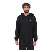 Sort Zip Sweatshirt, Herre Essentials