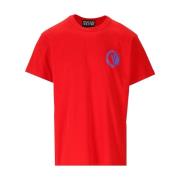 Luksuriøs V-Emblem Rød T-Shirt til Mænd