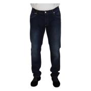 Blå Straight Fit Denim Jeans