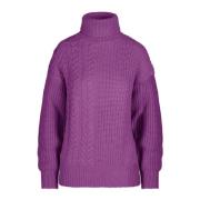 Kabelstrikket rullekrave sweater