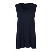 Feminin Navy Top med Brede Stropper