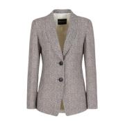 Hvid Herringbone Blazer