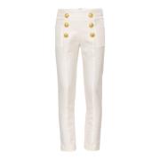 Klassiske højtaljede hvide bukser