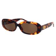 Chic 90ers stil solbriller med ZEISS brune solide linser